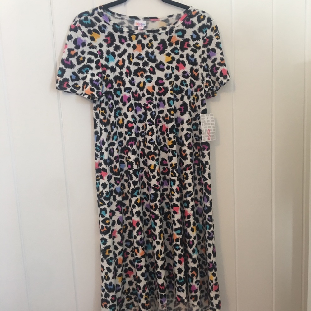 Lularoe Carly Multicolored Leopard Print Dress